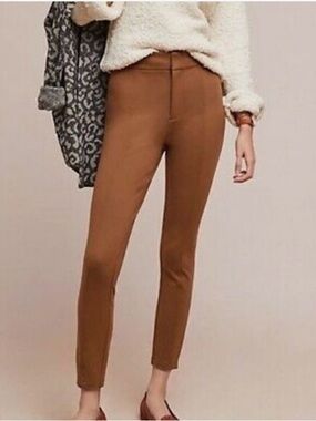 Anthropologie Essential Slim Pant Camel Tan Size 4